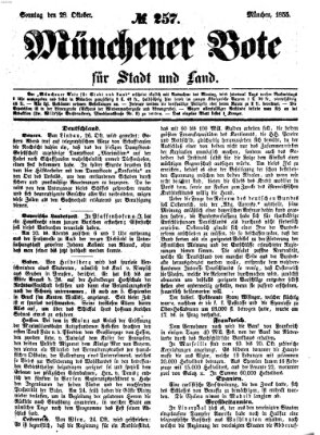 Münchener Bote für Stadt und Land Sonntag 28. Oktober 1855