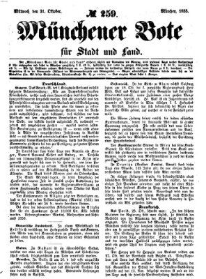 Münchener Bote für Stadt und Land Mittwoch 31. Oktober 1855