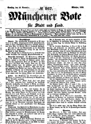 Münchener Bote für Stadt und Land Samstag 10. November 1855