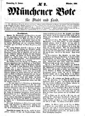 Münchener Bote für Stadt und Land Donnerstag 3. Januar 1856