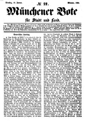 Münchener Bote für Stadt und Land Dienstag 15. Januar 1856