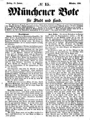 Münchener Bote für Stadt und Land Freitag 18. Januar 1856