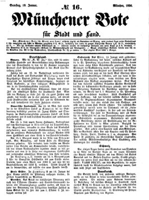 Münchener Bote für Stadt und Land Samstag 19. Januar 1856