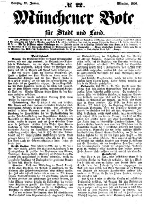 Münchener Bote für Stadt und Land Samstag 26. Januar 1856