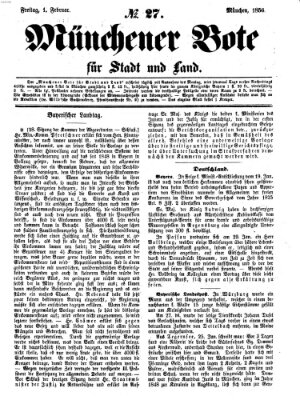 Münchener Bote für Stadt und Land Freitag 1. Februar 1856