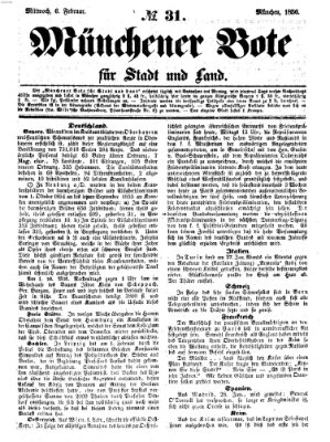 Münchener Bote für Stadt und Land Mittwoch 6. Februar 1856