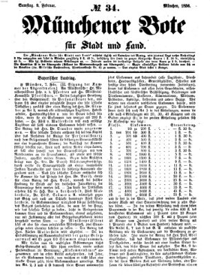 Münchener Bote für Stadt und Land Samstag 9. Februar 1856