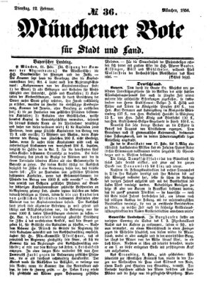 Münchener Bote für Stadt und Land Dienstag 12. Februar 1856