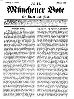 Münchener Bote für Stadt und Land Sonntag 17. Februar 1856