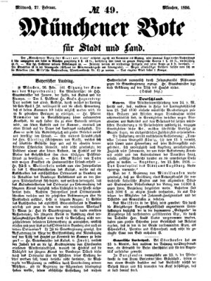 Münchener Bote für Stadt und Land Mittwoch 27. Februar 1856