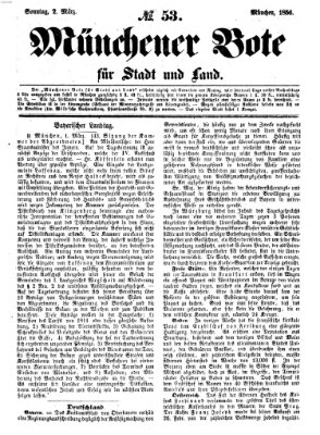 Münchener Bote für Stadt und Land Sonntag 2. März 1856