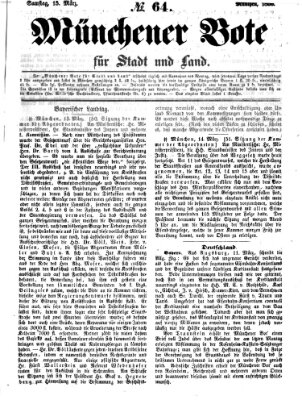 Münchener Bote für Stadt und Land Samstag 15. März 1856