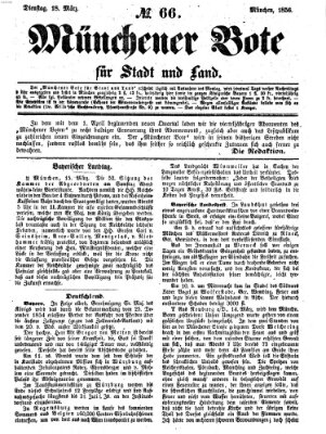 Münchener Bote für Stadt und Land Dienstag 18. März 1856