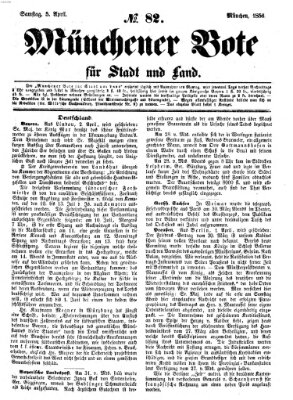 Münchener Bote für Stadt und Land Samstag 5. April 1856