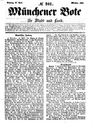 Münchener Bote für Stadt und Land Sonntag 27. April 1856