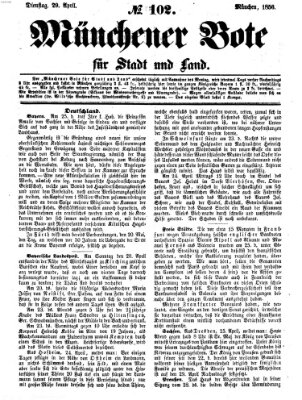 Münchener Bote für Stadt und Land Dienstag 29. April 1856