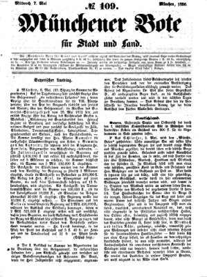 Münchener Bote für Stadt und Land Mittwoch 7. Mai 1856