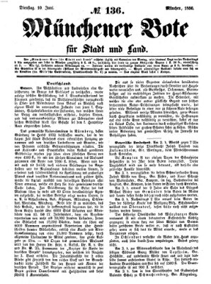 Münchener Bote für Stadt und Land Dienstag 10. Juni 1856