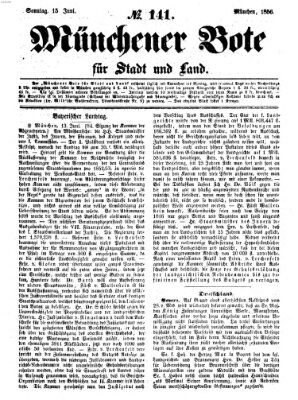 Münchener Bote für Stadt und Land Sonntag 15. Juni 1856