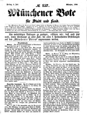 Münchener Bote für Stadt und Land Freitag 4. Juli 1856