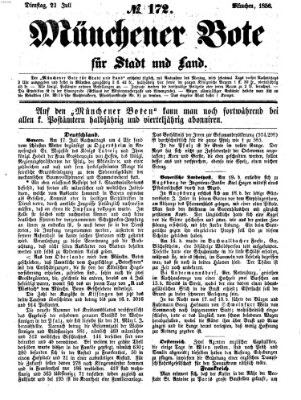 Münchener Bote für Stadt und Land Dienstag 22. Juli 1856