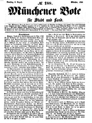 Münchener Bote für Stadt und Land Samstag 9. August 1856