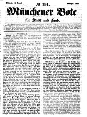 Münchener Bote für Stadt und Land Mittwoch 13. August 1856