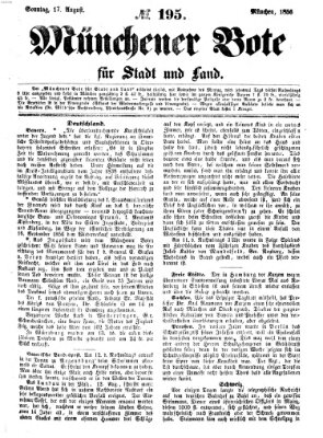 Münchener Bote für Stadt und Land Sonntag 17. August 1856