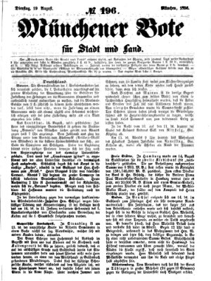 Münchener Bote für Stadt und Land Dienstag 19. August 1856