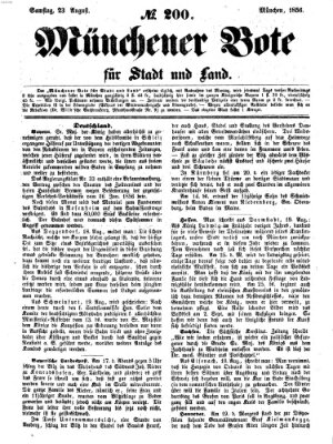 Münchener Bote für Stadt und Land Samstag 23. August 1856