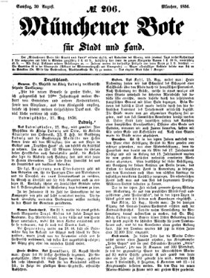 Münchener Bote für Stadt und Land Samstag 30. August 1856