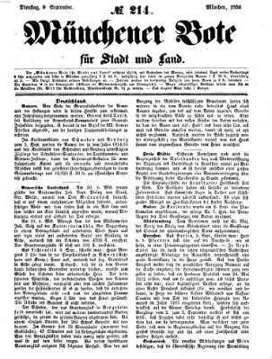 Münchener Bote für Stadt und Land Dienstag 9. September 1856