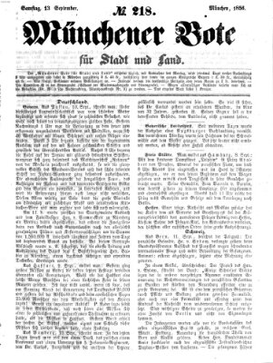 Münchener Bote für Stadt und Land Samstag 13. September 1856