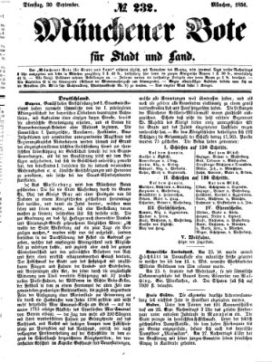 Münchener Bote für Stadt und Land Dienstag 30. September 1856