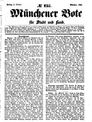 Münchener Bote für Stadt und Land Freitag 3. Oktober 1856