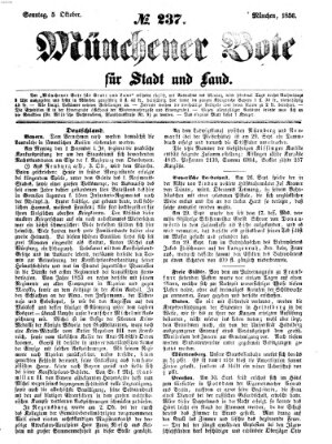 Münchener Bote für Stadt und Land Sonntag 5. Oktober 1856