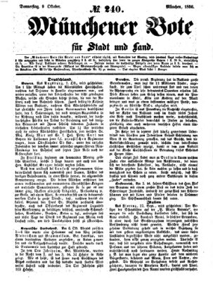 Münchener Bote für Stadt und Land Donnerstag 9. Oktober 1856