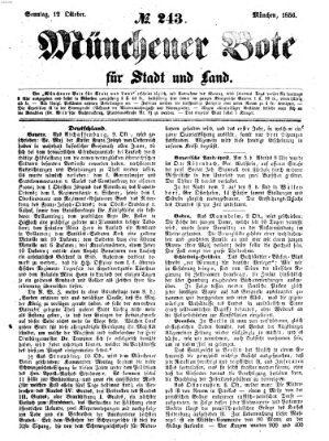 Münchener Bote für Stadt und Land Sonntag 12. Oktober 1856