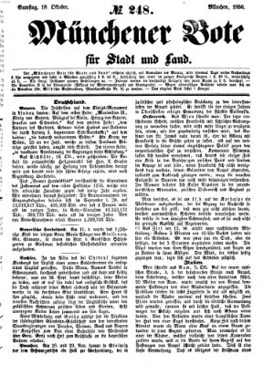 Münchener Bote für Stadt und Land Samstag 18. Oktober 1856