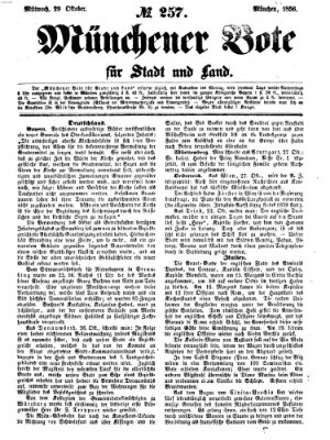 Münchener Bote für Stadt und Land Mittwoch 29. Oktober 1856