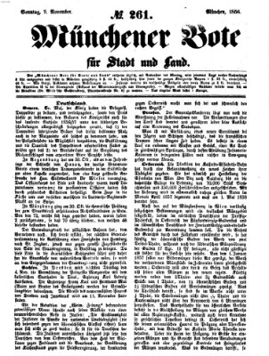 Münchener Bote für Stadt und Land Sonntag 2. November 1856