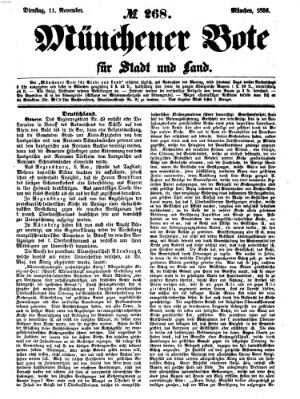 Münchener Bote für Stadt und Land Dienstag 11. November 1856