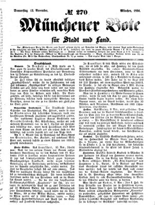 Münchener Bote für Stadt und Land Donnerstag 13. November 1856