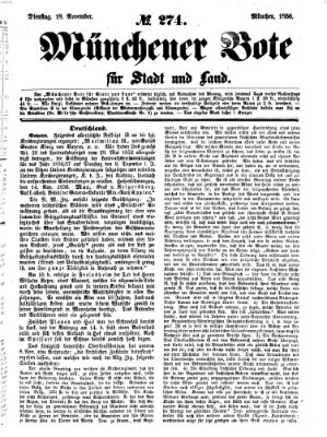 Münchener Bote für Stadt und Land Dienstag 18. November 1856