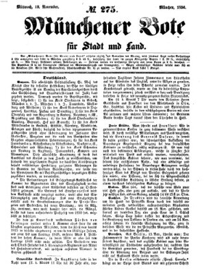 Münchener Bote für Stadt und Land Mittwoch 19. November 1856