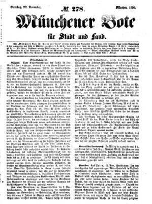 Münchener Bote für Stadt und Land Samstag 22. November 1856