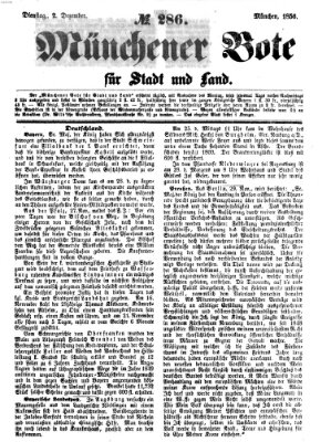 Münchener Bote für Stadt und Land Dienstag 2. Dezember 1856