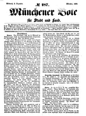 Münchener Bote für Stadt und Land Mittwoch 3. Dezember 1856