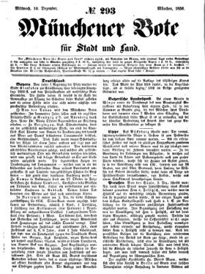 Münchener Bote für Stadt und Land Mittwoch 10. Dezember 1856