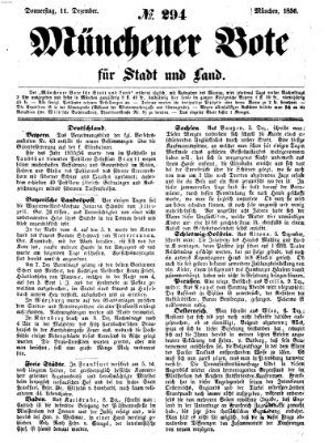 Münchener Bote für Stadt und Land Donnerstag 11. Dezember 1856